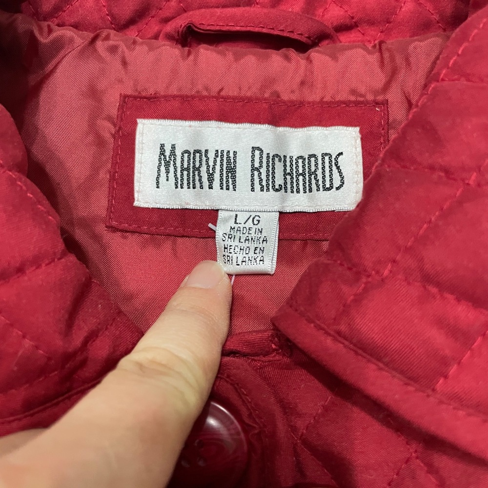 Marvin Richards Chore Barn Coat Jacket Womens L Quilted Button Front Lightweight - Picture 3 of 12